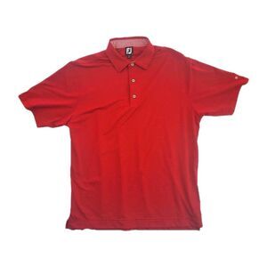 FootJoy FJ Golf Polo Shirt Mens L Large Red Performance Stretch BCI Buckeye Logo